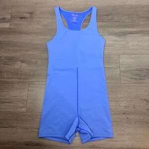🩵NWOT- Pink Lily Vibrant Blue Racerback Active Romper - S